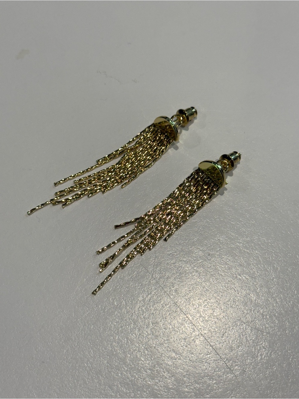Gold Tassel Chain Drop Earrings - Women's Fashion Jewelry
